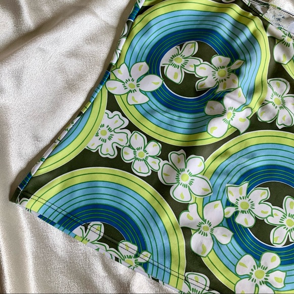 Y2K Groovy Lime Green and Blue Swim Top - Picture 6 of 12